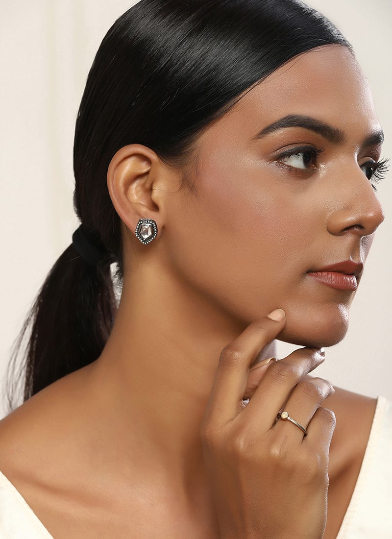 Silver Stone Studs
