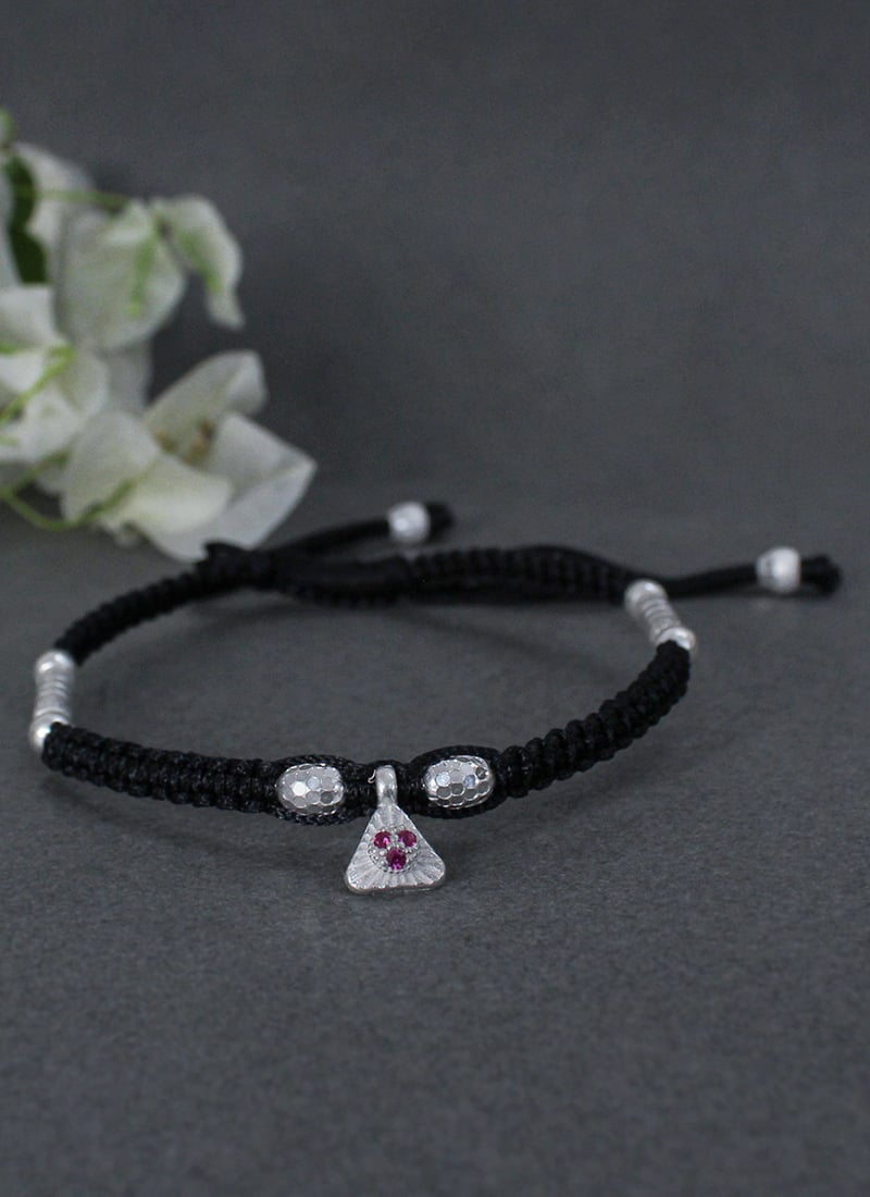 Silver Stones Anklets Festive Wear