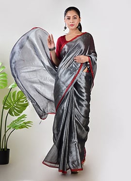 Silver Tissue Saree