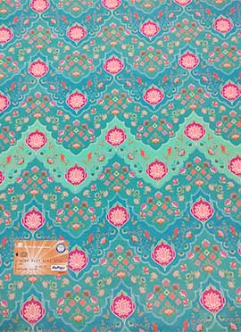Sky Blue Digital Print Pure Crepe Fabric