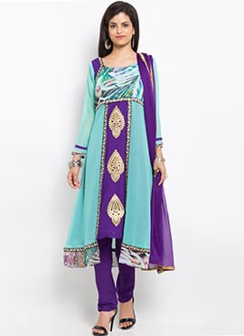 Sky Blue Georgette Anarkali Suit