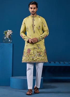 Sleek Black Viscose Silk Embroidered Sequins Thread Kurta