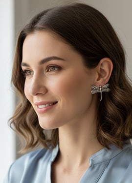 Sleek Silver Oxidised Drop