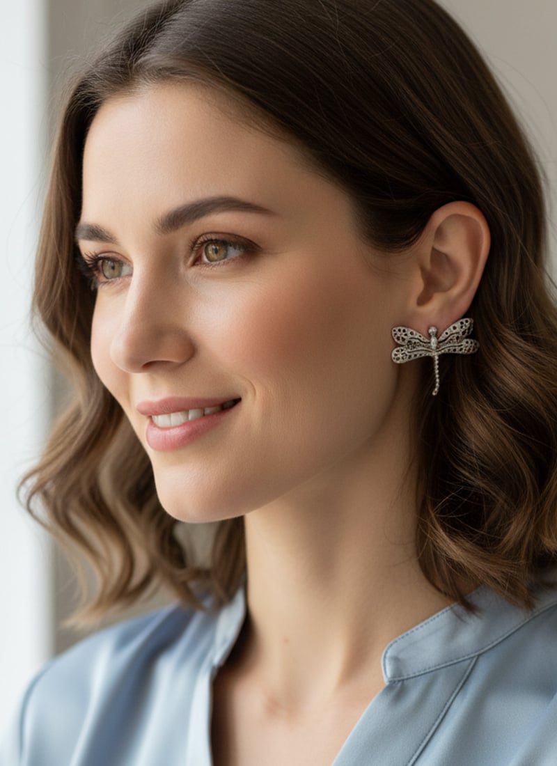 Sleek Silver Oxidised Drop After Six Wear