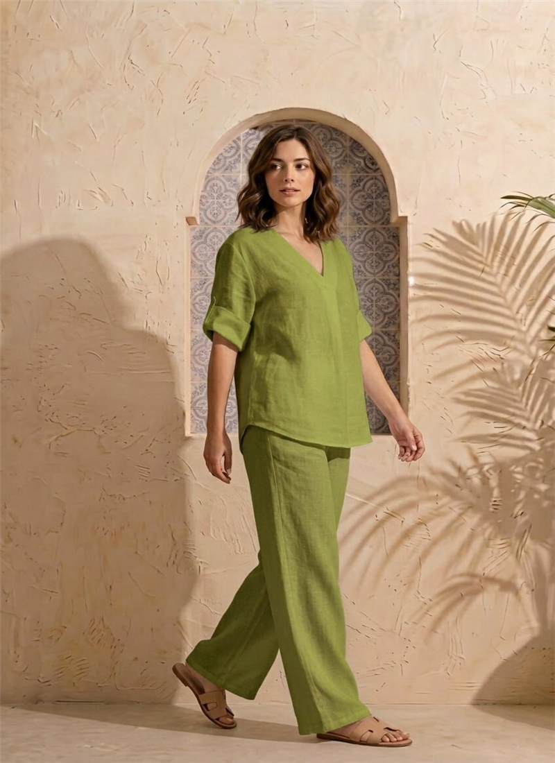 Solid Green Cotton Co ord Set After Six Wear