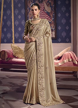 Sophisticated Chiku Viscose Tissue Beads Embroidered Sequins Saree