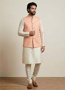 Sophisticated Cream Banarasi Jacquard Bandi Set