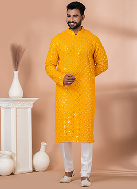 Sophisticated Embroidered Sequins Viscose Kurta Pyjama