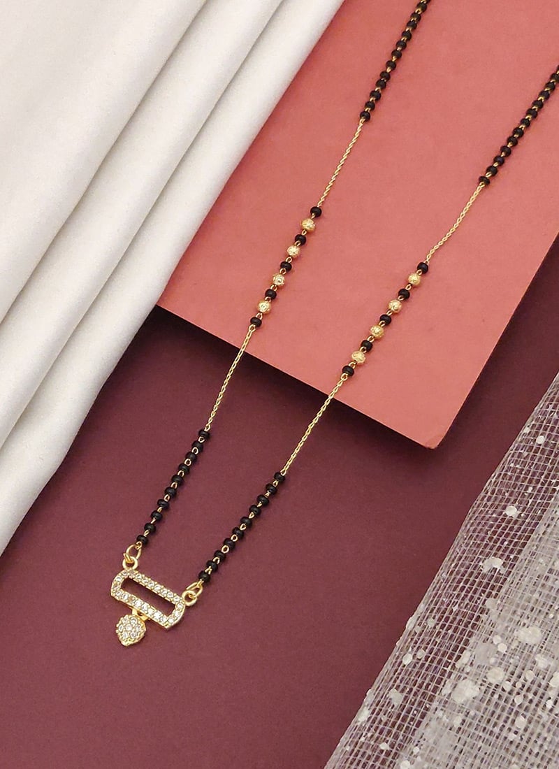 Sophisticated Gold Beads Stones Mangalsutra Festive Wear