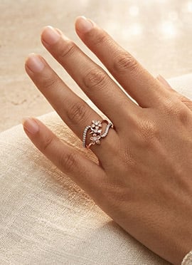 Sophisticated Rose Gold 925 Sterling Silver Moissanite Ring