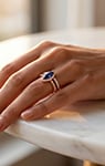 Sophisticated Rose Gold Stone 925 Sterling Silver Moissanite Ring