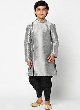 Sophisticated Silk Dupion Dhoti Style Kids Boys Kurta Pyjama