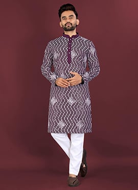 Sophisticated Wine Soft Silk Embroidered Sequins Thread Kurta Pyjama