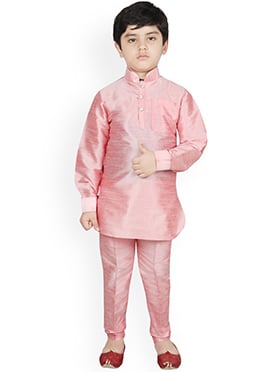 Statement-Making Silk Dupion Kids Boys Kurta Pyjama