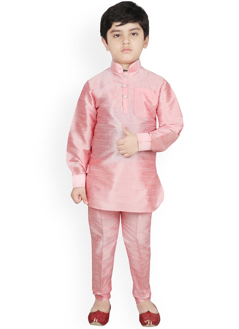 Statement-Making Silk Dupion Kids Boys Kurta Pyjama Party Wear