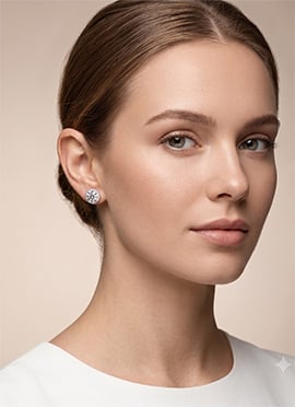 Sterling Silver Gold Tone Bezel Round Moissanite Stud Earrings