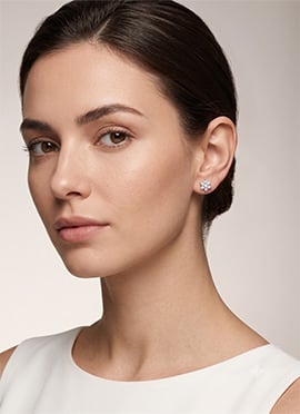 Sterling Silver Gold Tone Bezel Solitaire Moissanite Stud Earrings