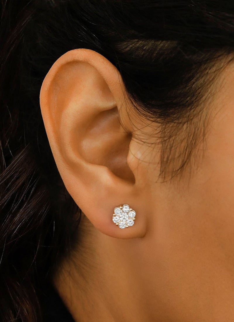 Sterling Silver Petite Round Moissanite Huggie Hoop Earrings After Six Wear