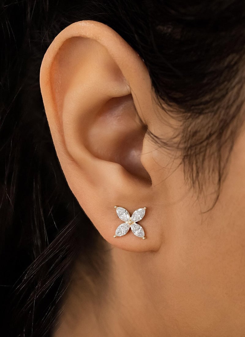 Sterling Silver Round Halo Moissanite Stud Earrings After Six Wear