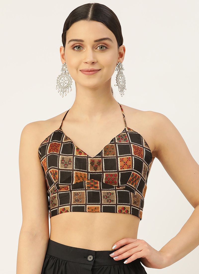 Stunning Black Cotton Plain Blouse After Six Wear