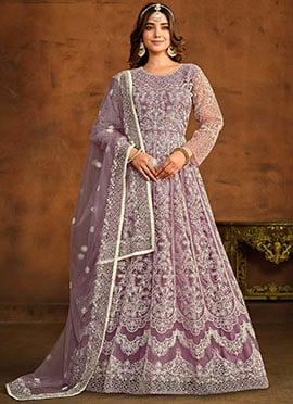 Stunning Embroidered Net Anarkali Suit