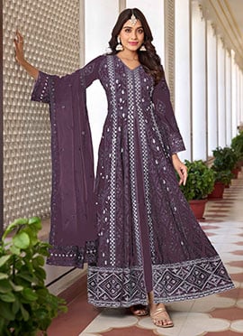 Stunning Embroidered Sequins Anarkali Suit