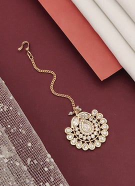 Stunning Golden Kundan And Stone Mangtikka