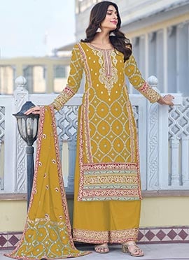 Stunningly Embroidered Sequins Palazzo Suit