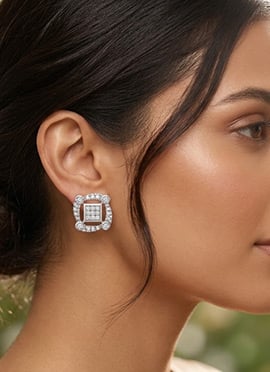 Stylish 925 Sterling Silver Moissanite Stud Earrings