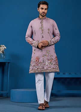 Stylish Black Viscose Silk Embroidered Sequins Thread Kurta