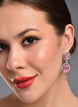Stylish Pink Stone Drops