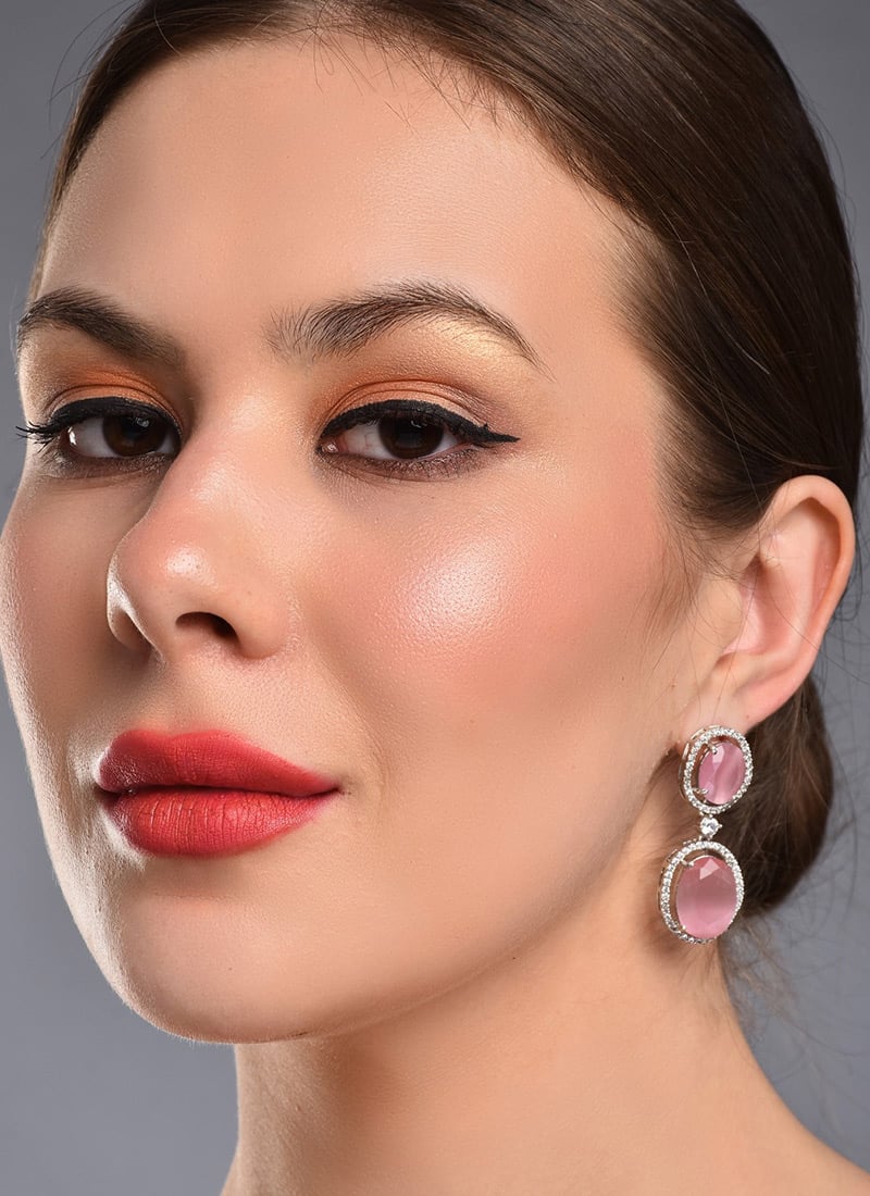 Stylish Pink Stone Drops After Six Wear