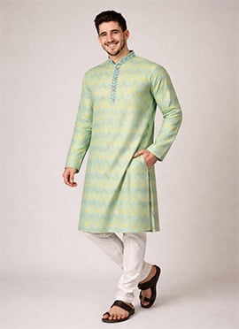 Stylish Pista Green Jacquard Silk Jacquard Kurta Pyjama