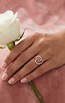 Stylish Rose Gold 925 Sterling Silver Moissanite Ring