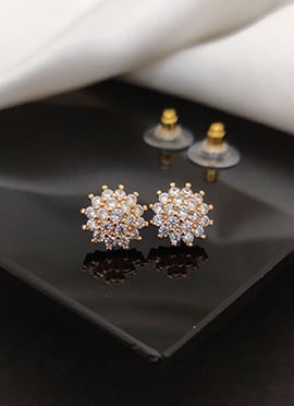 Stylish Rose Gold Cubic Zircon American Diamond Studs