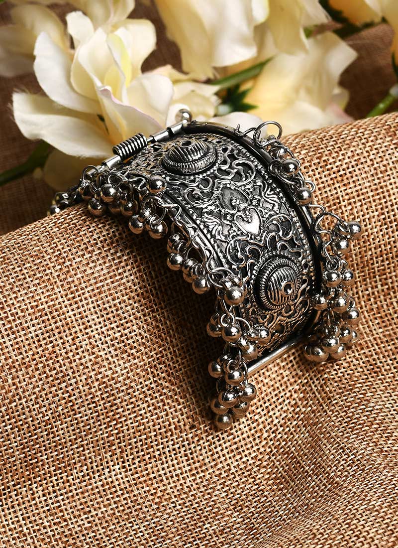 Stylish Silver Oxidised Bracelet After Six Wear