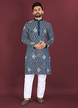 Stylish Teal Soft Silk Embroidered Sequins Thread Kurta Pyjama