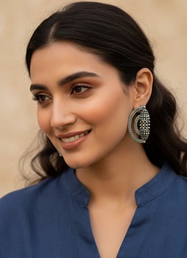 Subtle Silver Oxidised Drop