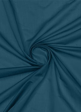 Teal Blue Cotton Plain Fabric