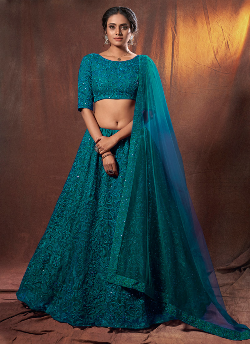 teal lengha