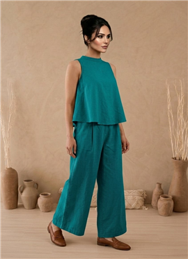 Teal Cotton Co Ord Set