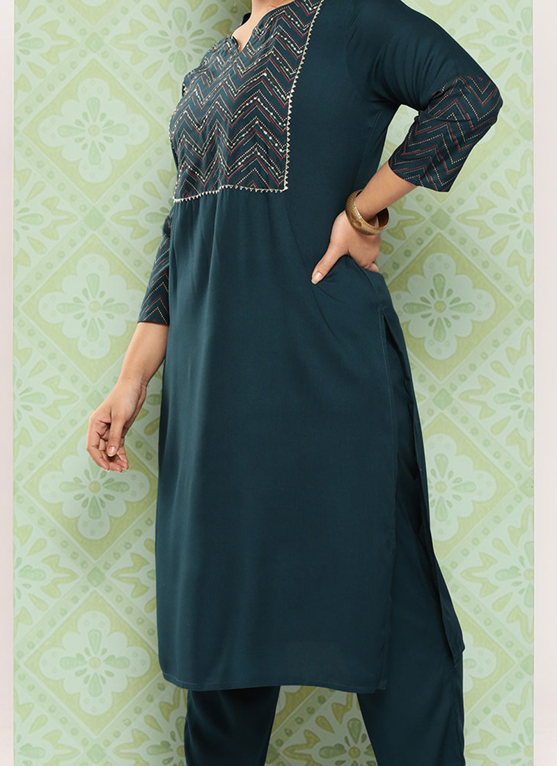 Buy Indian Ethnic Clothing Sankranthi Teal Salwar Kameez