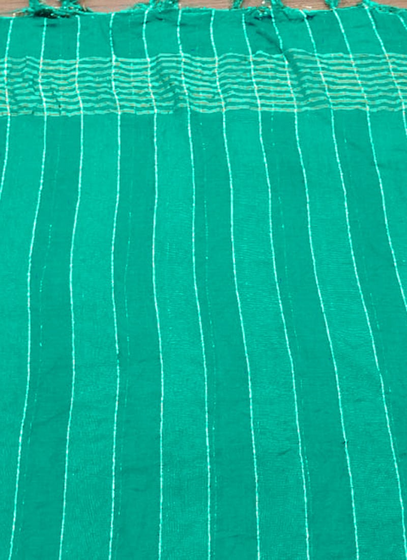 Teal Green Silk Zari Dupatta After Six Wear