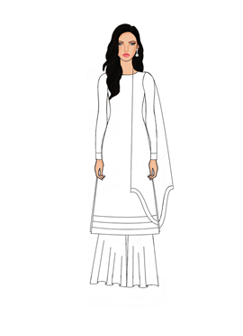 salwar suit drawing