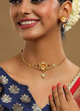 Temple Inspired Golden Plated Choker