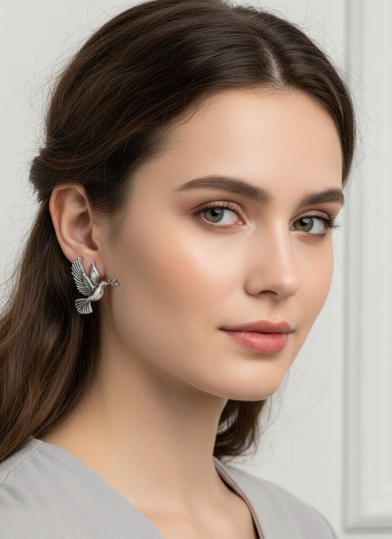 Textured Silver Oxidised Drop After Six Wear