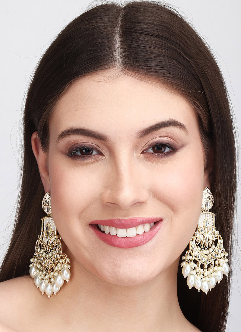 Timeless Gold Pearl Stone Chaand Bali After Six Wear