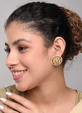 Timeless Gold Pearl Stone Studs