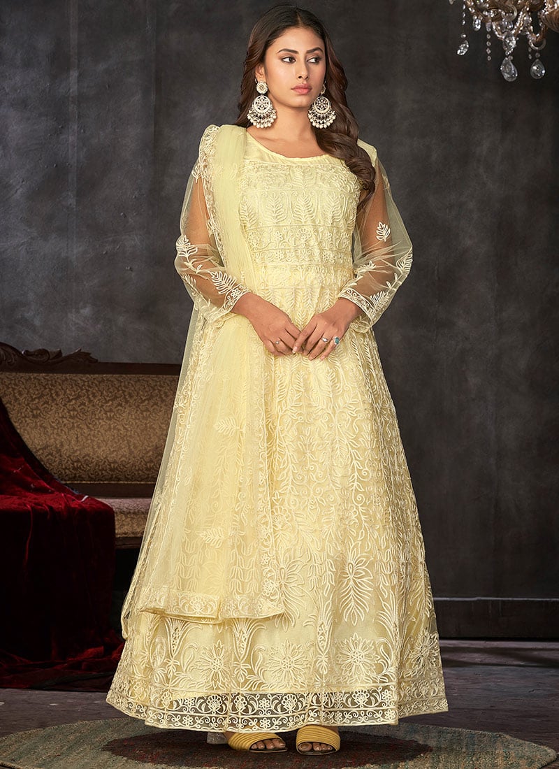 Timeless Net Embroidered Anarkali Suit Party Wear