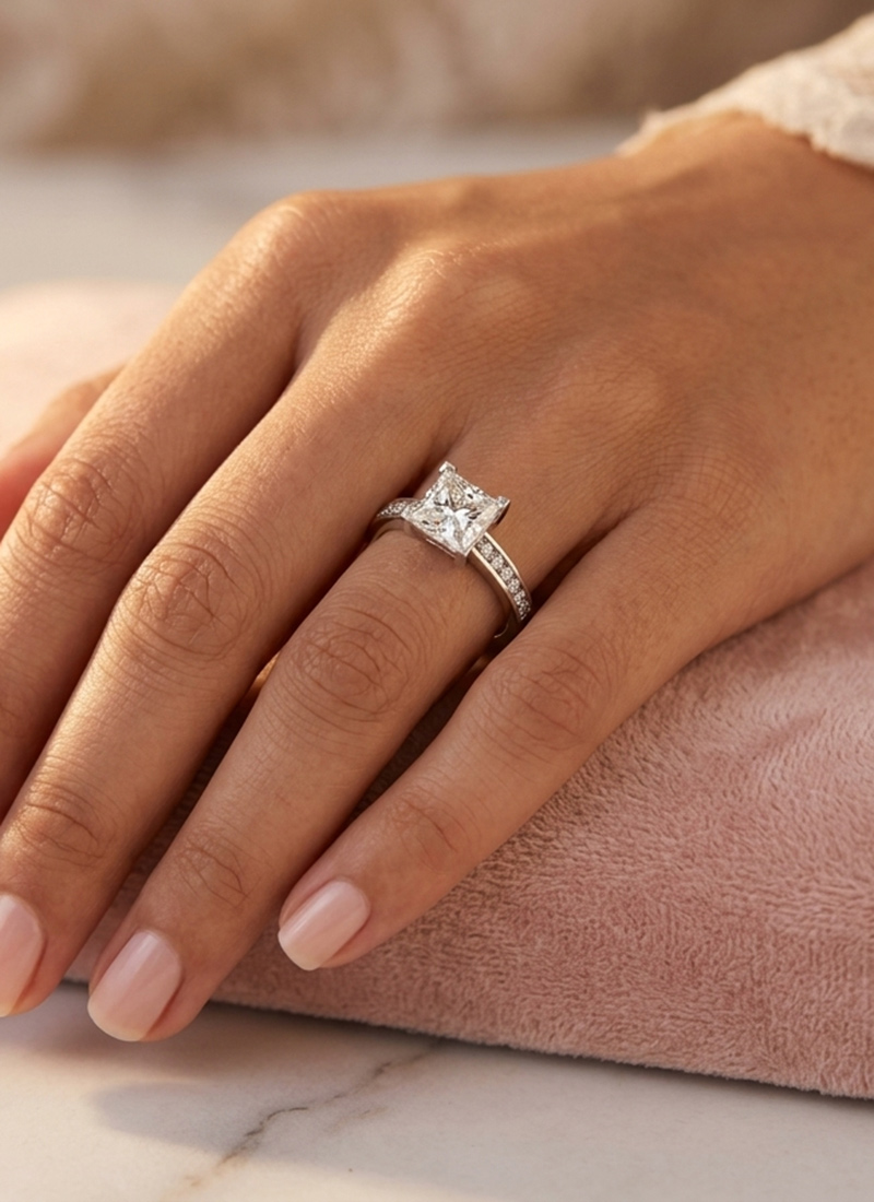 Timeless Rose Gold 925 Sterling Silver Moissanite Ring Wedding Wear